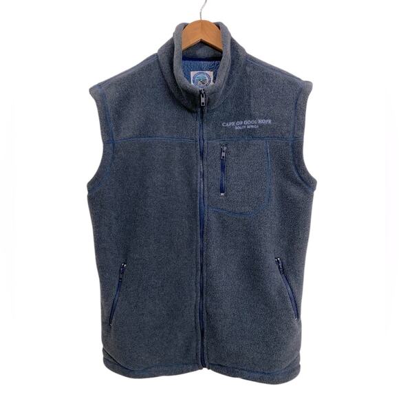 NWT Vintage Cape of Good Hope South Africa Men’s Long Fleece Zip Front Vest M